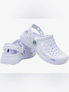 Kids White Ventilated Joybee Clog Sandals - Lightweight Comfort